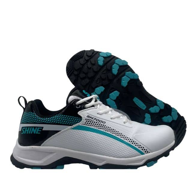 SHINE NEW EDITION CRICKET SHOES (White & TEAL)