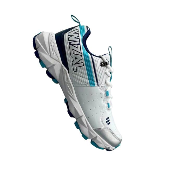 WIZAL Strike Cricket Shoes (White & Blue)